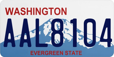 WA license plate AAL8104