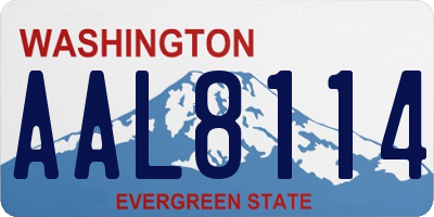 WA license plate AAL8114