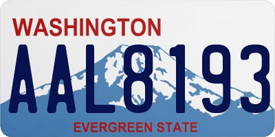 WA license plate AAL8193