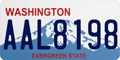 WA license plate AAL8198