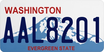 WA license plate AAL8201