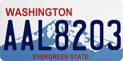 WA license plate AAL8203
