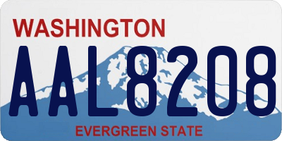 WA license plate AAL8208