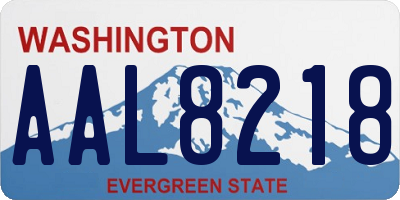 WA license plate AAL8218