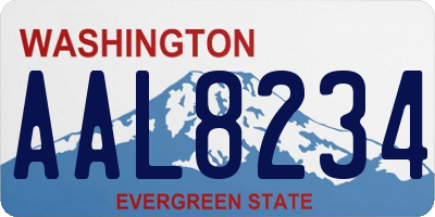 WA license plate AAL8234