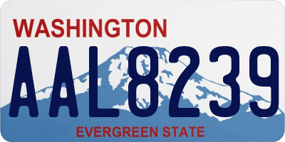 WA license plate AAL8239