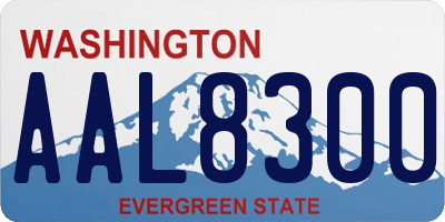 WA license plate AAL8300