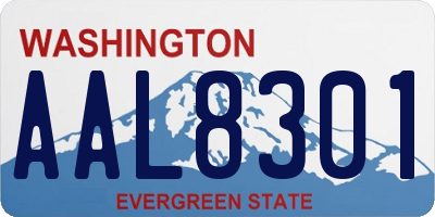 WA license plate AAL8301