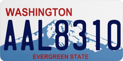WA license plate AAL8310