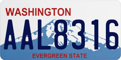 WA license plate AAL8316