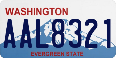 WA license plate AAL8321