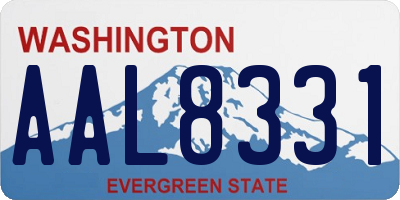 WA license plate AAL8331
