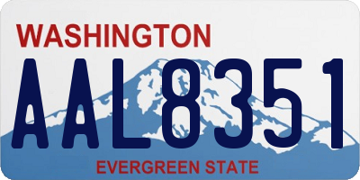 WA license plate AAL8351