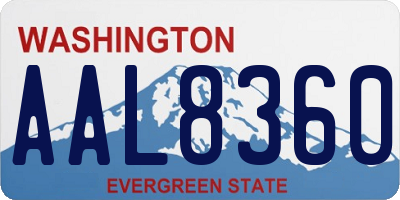 WA license plate AAL8360