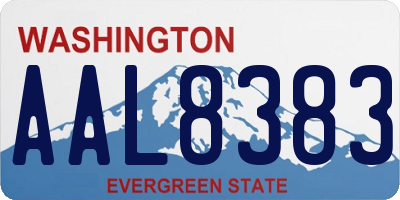 WA license plate AAL8383