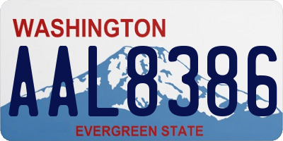 WA license plate AAL8386