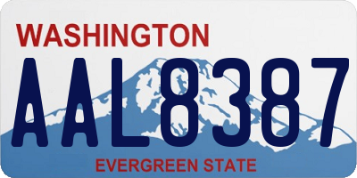 WA license plate AAL8387