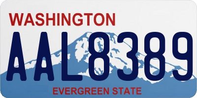 WA license plate AAL8389