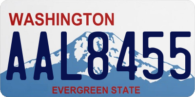 WA license plate AAL8455