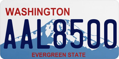 WA license plate AAL8500