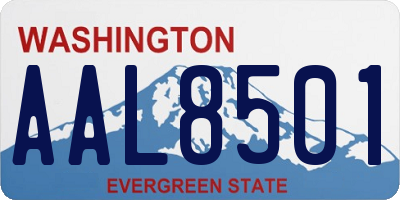 WA license plate AAL8501