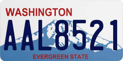 WA license plate AAL8521