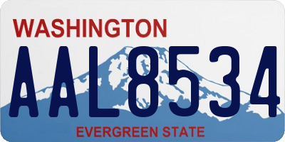 WA license plate AAL8534
