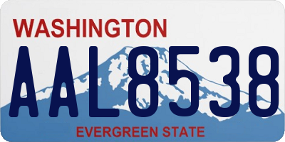 WA license plate AAL8538
