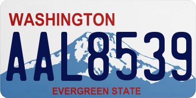 WA license plate AAL8539