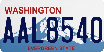 WA license plate AAL8540