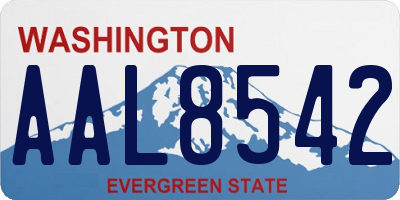 WA license plate AAL8542