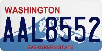 WA license plate AAL8552