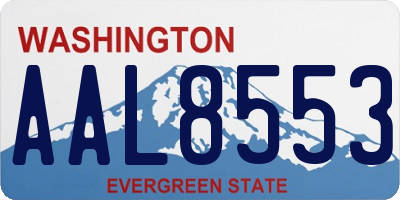 WA license plate AAL8553