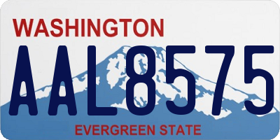 WA license plate AAL8575