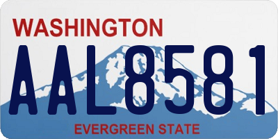 WA license plate AAL8581
