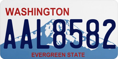 WA license plate AAL8582