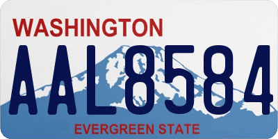 WA license plate AAL8584