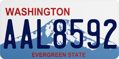 WA license plate AAL8592