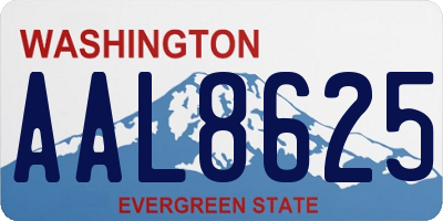 WA license plate AAL8625