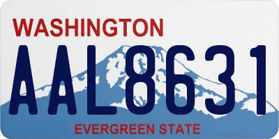 WA license plate AAL8631