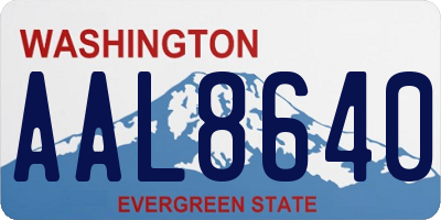 WA license plate AAL8640