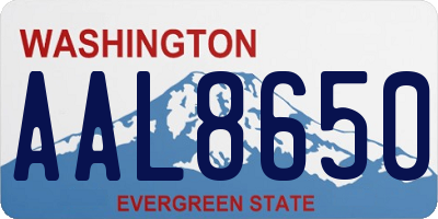 WA license plate AAL8650