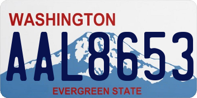 WA license plate AAL8653