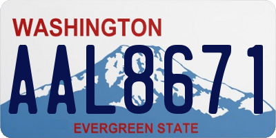 WA license plate AAL8671