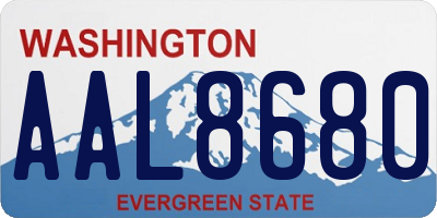 WA license plate AAL8680