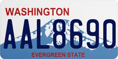 WA license plate AAL8690