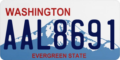 WA license plate AAL8691