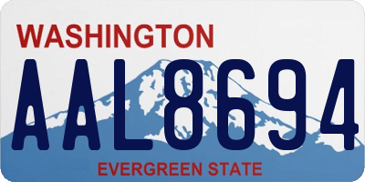 WA license plate AAL8694