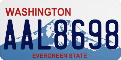 WA license plate AAL8698