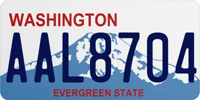 WA license plate AAL8704